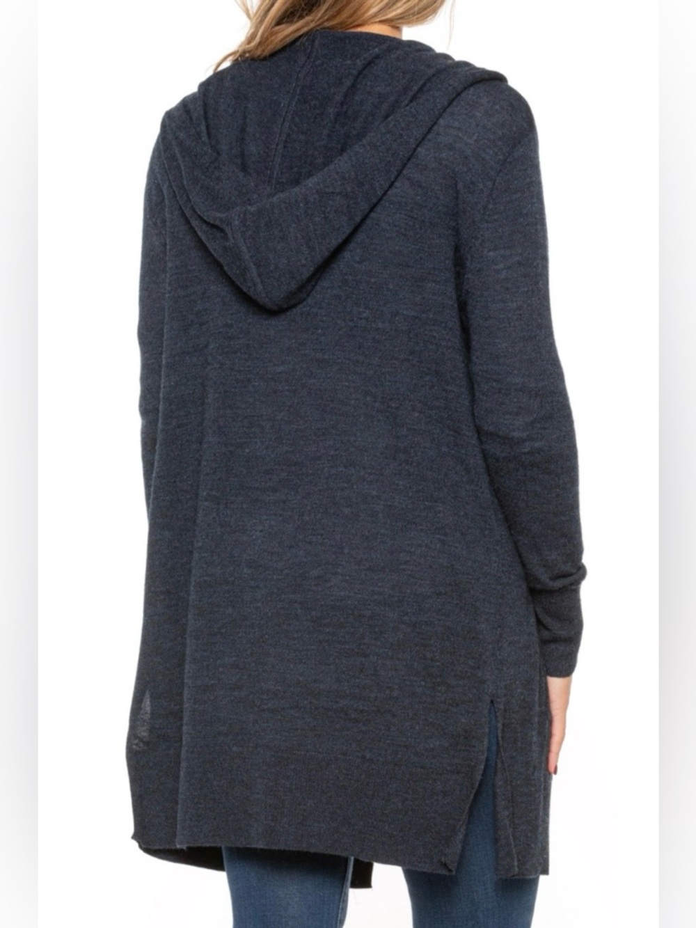 Rachel Roy Merino Wool Long Hooded Open Cardigan Sweater with Pockets - Picture 16 of 16